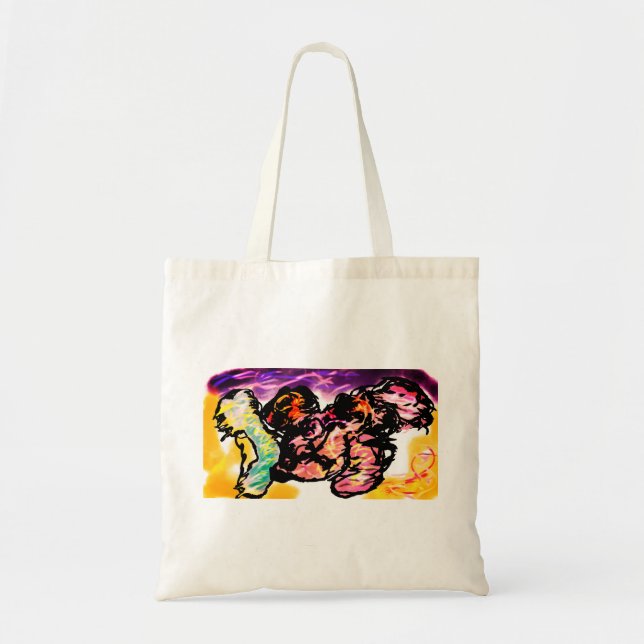Bolsa Tote Gema de axolote rosa (Frente)