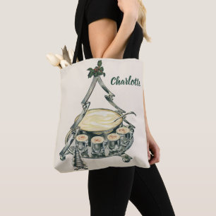 Bolsa Tote Gemada numa tigela de punch em árvore de Natal vin