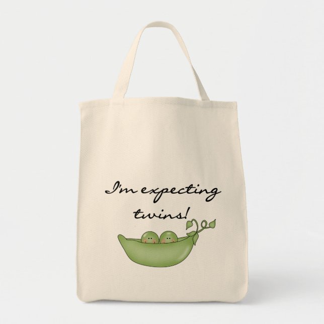 Bolsa Tote Gêmeos esperados - Ervilhas em um Pod (Frente)
