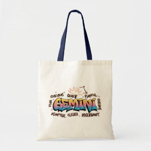 Bolsa Tote Gêmeos Zodíaco Grafite
