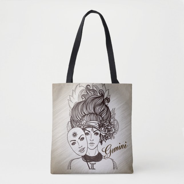Bolsa Tote Gemini mascarada Lady Zodiac (Frente)