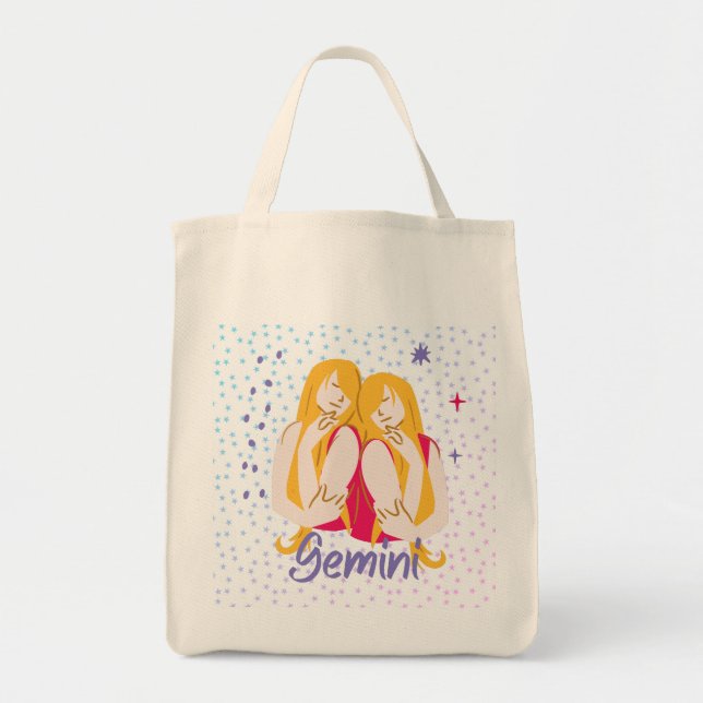 Bolsa Tote Gemini Moderno Twins Zodiac (Frente)