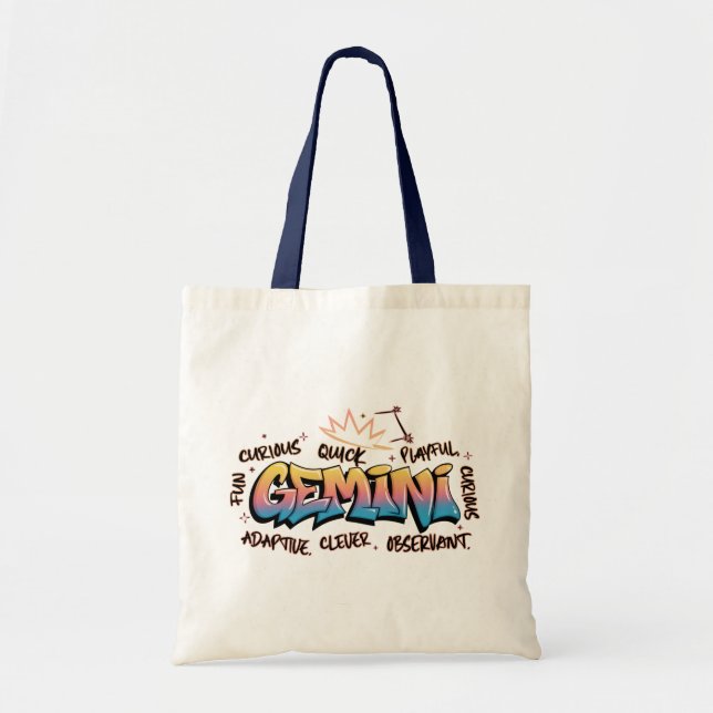 Bolsa Tote Gemini Zodiac  Graffiti  (Frente)