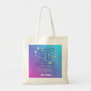 Bolsa Tote Gemini Zodiac - Sinal de Estrela Watercolor Horosc