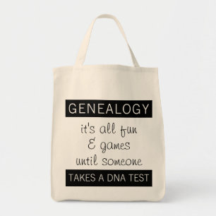 Bolsa Tote Genealogia Divertida Teste de DNA História da Famí
