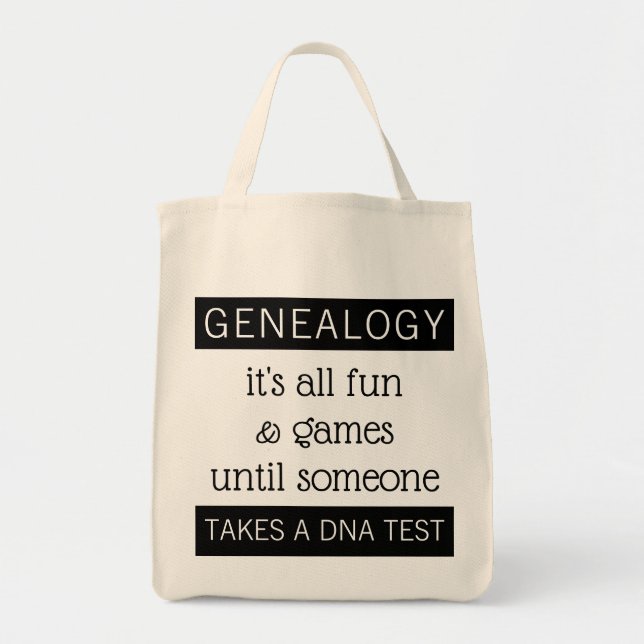 Bolsa Tote Genealogia Divertida Teste de DNA História da Famí (Frente)