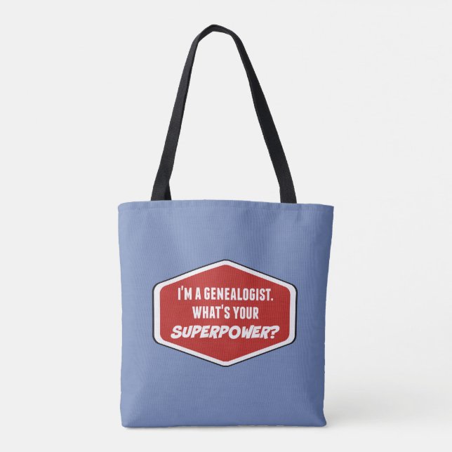 Bolsa Tote Genealogista Superpotência Bag Azul (Verso)