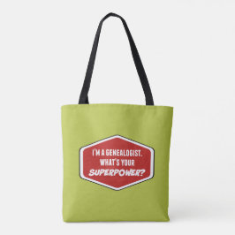 Bolsa Tote Genealogista Superpotência Bag Verde Personalizada