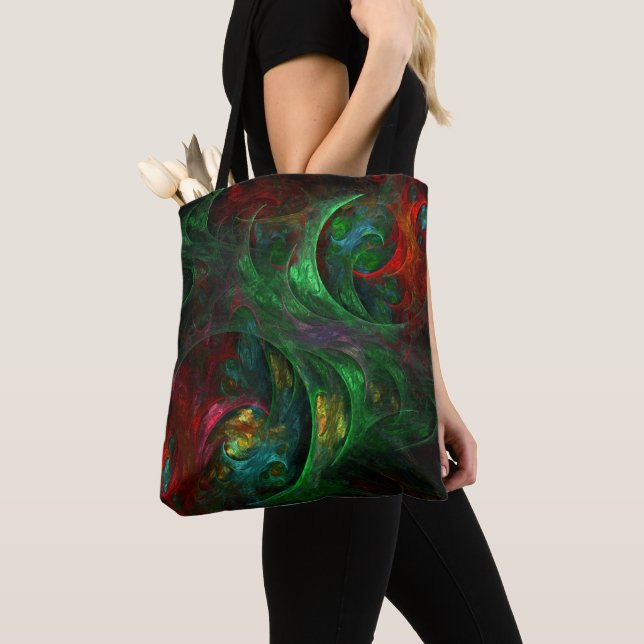 Bolsa Tote Genesis Abstrato Art Verde (Close Up)