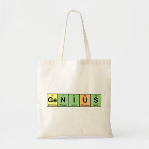 Bolsa Tote Gênio - mesa periódica de produtos dos elementos