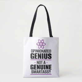 Bolsa Tote "Gênio Parecido... Não Um Smartass Genuíno"