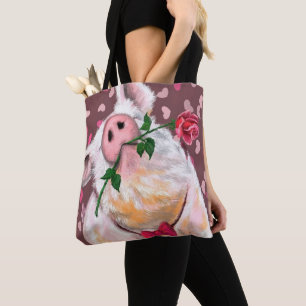 Bolsa Tote Gentleman Pig - Romântico - Engraçado