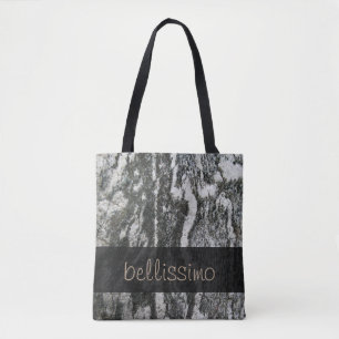 Bolsa Tote Geologia Decorativa Textura de Rock Felino em Qual