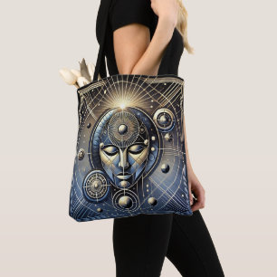 Bolsa Tote Geometria Cósmica - Design místico