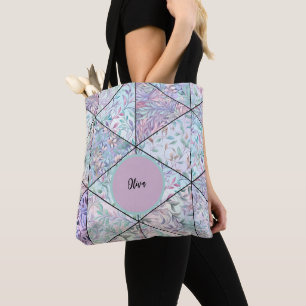 Bolsa Tote Geometria de Folha de Vinhas Delicadas Personaliza