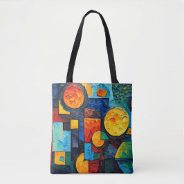 Bolsa Tote Geometria de Sonhos Vibrantes – Arte Abstrata Mode