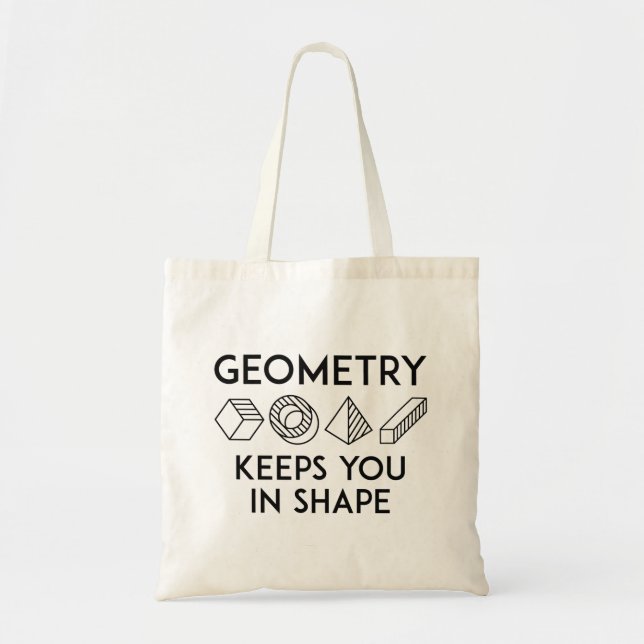 Bolsa Tote Geometria Mantém-Nos Em Forma (Frente)