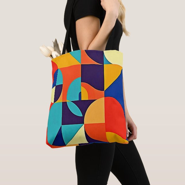 Bolsa Tote Geometria Moderna Colorida (Close Up)