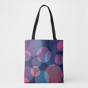 Bolsa Tote Geometria Tropical: Design violeta e rosa noturno