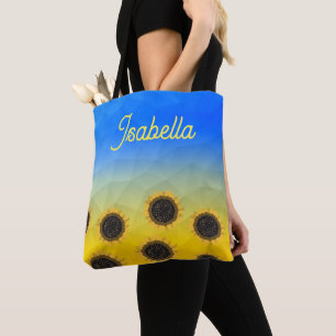 Bolsa Tote Geometria Ucrânia Girassóis Girassóis Nome persona