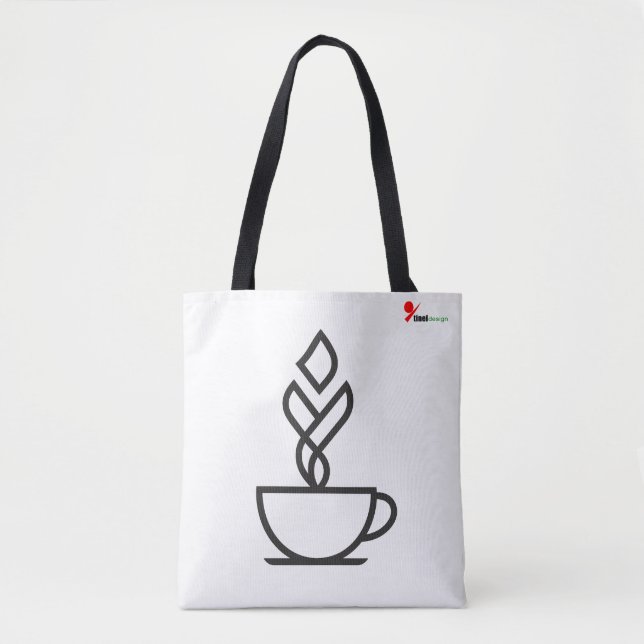 Bolsa Tote Geometric Steam Coffee Cup  – Minimalist Te (Frente)
