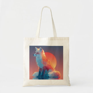 Bolsa Tote Geometric Wolf Silhouette |Modern Polygon Wildlife