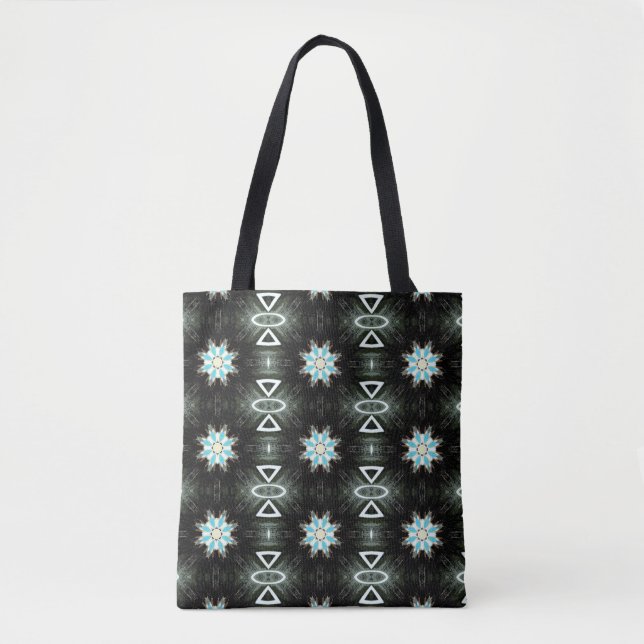 Bolsa Tote geométrico de rajada estelar azul (Frente)