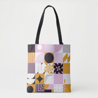 Bolsa Tote Geométrico Escandinavo: Trabalho de arte desenhado