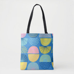 Bolsa Tote Geométrico Nórdico: Fundo Abstrato moderno.