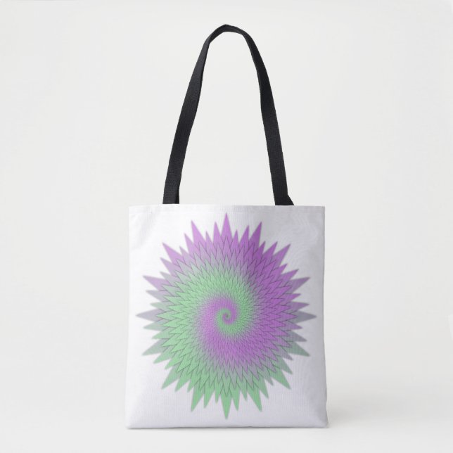 Bolsa Tote Geométrico Roxo e Verde (Frente)