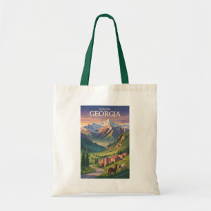 Bolsa Tote Georgia Caucasus Montanhas Viagem Art Vintage