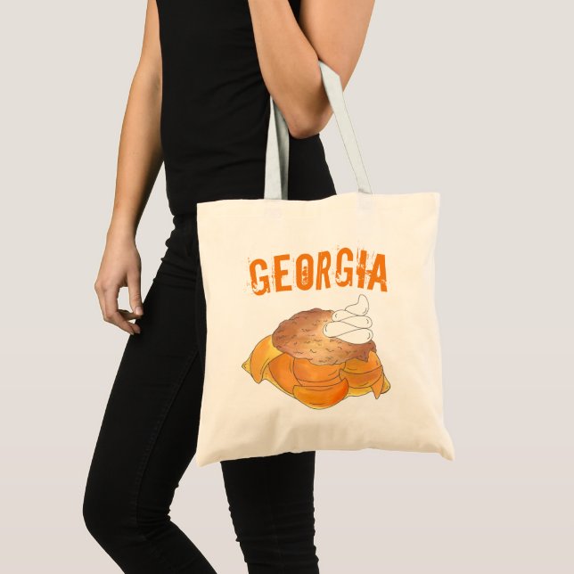 Bolsa Tote Georgia GA Peach Cobbler Southern Dessert Foodie (Frente (produto))