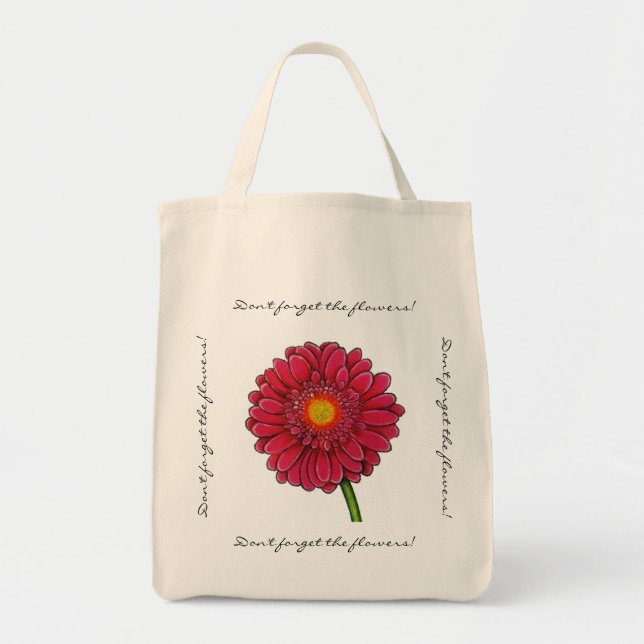 Bolsa Tote Gerbera cor-de-rosa (Frente)