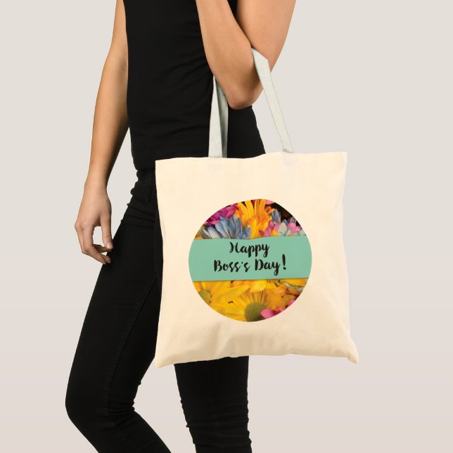 Bolsa Tote Gerbera Daisies de Agradecimento do Dia do Chefe (Frente (produto))