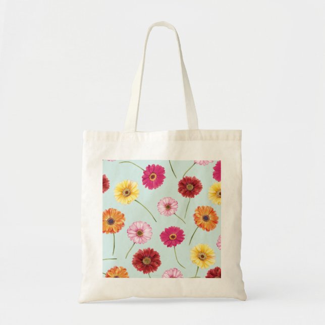 Bolsa Tote Gerbera,pink,red,orange,yellow  (Frente)