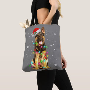 Bolsa Tote German shepherd Cão Árvore Natal Doce Xmas Do