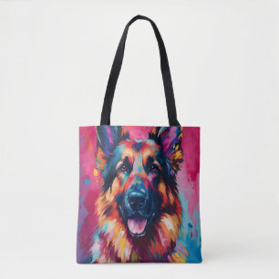 Bolsa Tote German shepherd Colorido