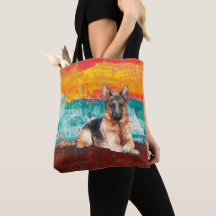 German shepherd de pintura artística