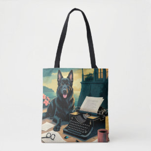 Bolsa Tote German shepherd Dog gentleman vintage