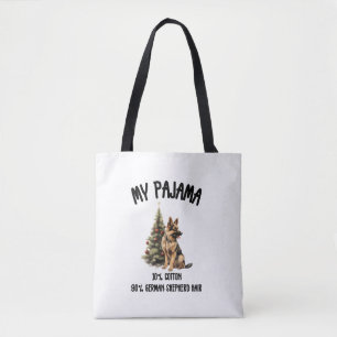 Bolsa Tote German shepherd e Natal, Design de Cachorro Engraç