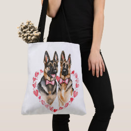 Bolsa Tote German shepherd Mãe Cachorro Pais Adoram Aquarela