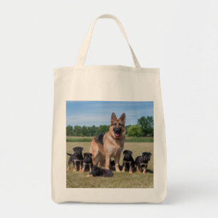 Bolsa Tote German shepherd personalizável com uppies adaptáve