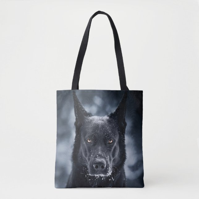 Bolsa Tote German shepherd Preto (Frente)
