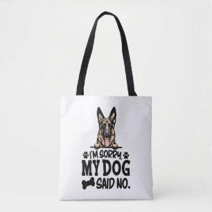 Bolsa Tote German shepherd Stickers - Desculpe, meu Cão disse