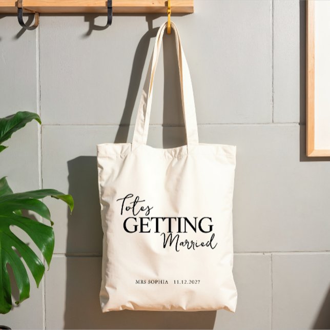 Bolsa Tote Getting Married Bride To Be Gifts | Bride Name (Totes getting married bride to be name with date tote bag)