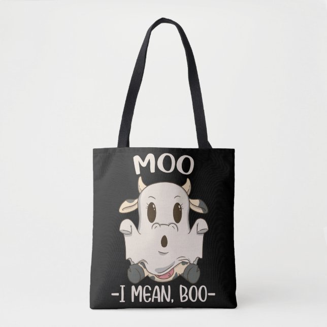 Bolsa Tote Ghost Boo do Halloween da Moa das Vacas (Frente)