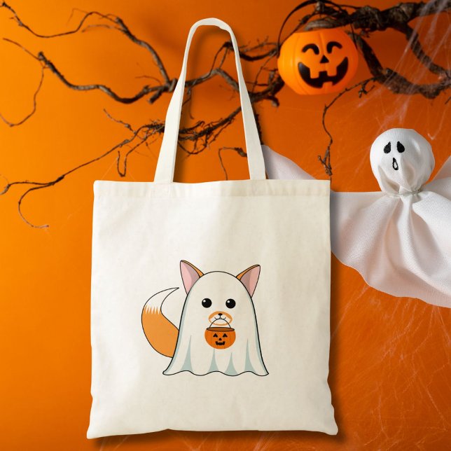 Bolsa Tote Ghost Fox Out for Halloween (Criador carregado)