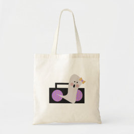 Bolsa Tote Ghost Girl Halloween Music Trick ou Trete Tote Bag