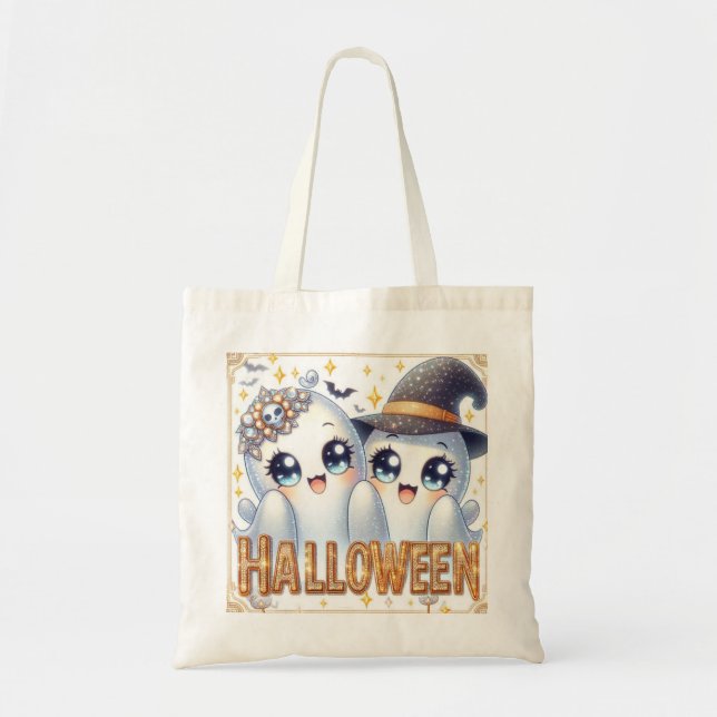 Bolsa Tote Ghost Halloween bonito (Frente)