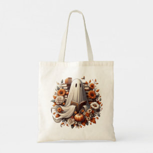Bolsa Tote Ghost Halloween Book Tote Bag, Bookish Gifts
